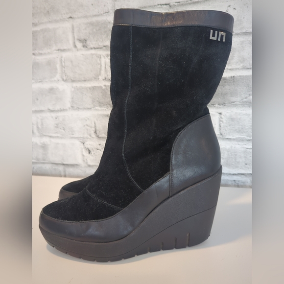 United Nude Shoes - United Nude Fur-Lined Wedge Boots – Black – EU 41